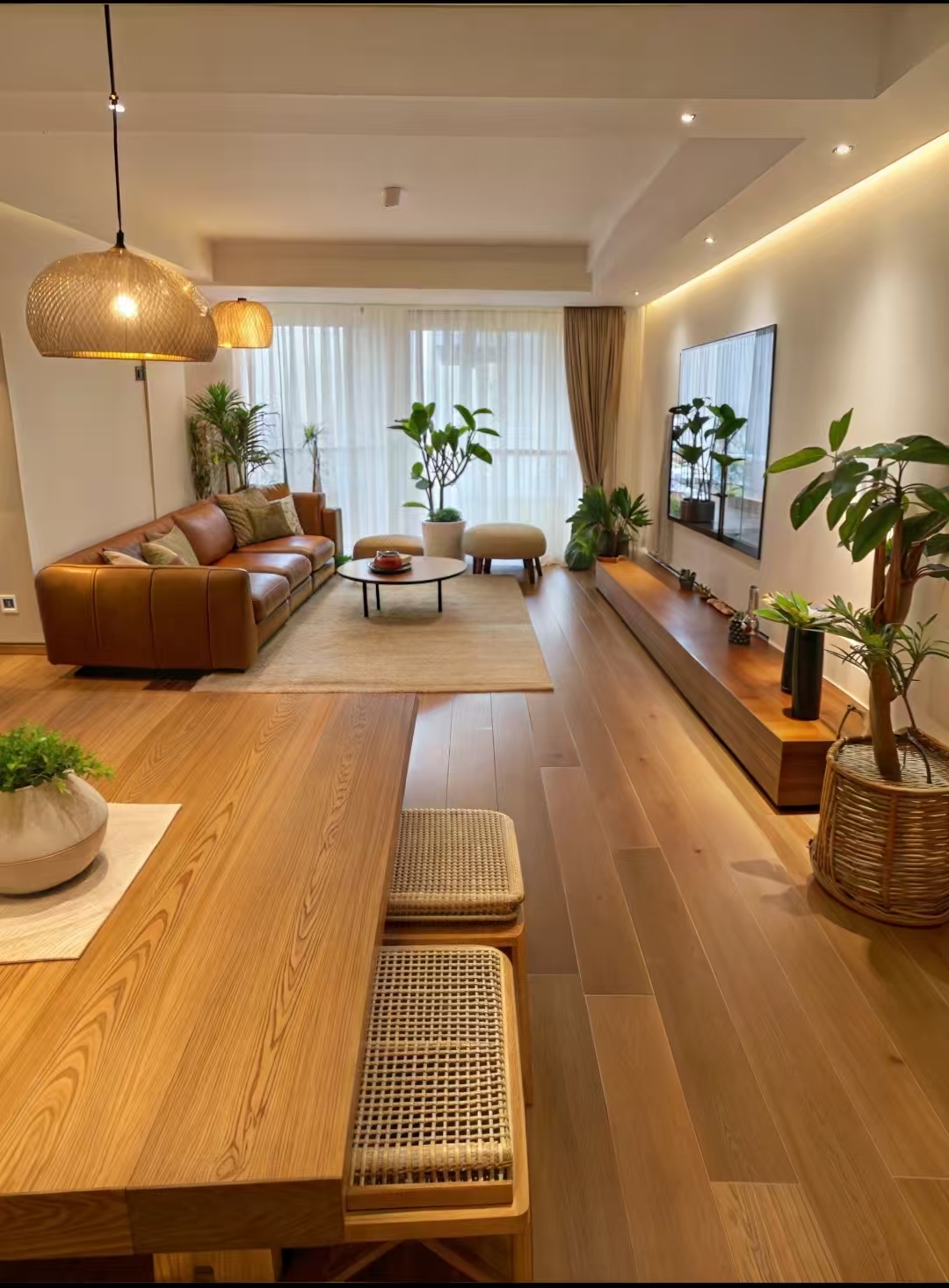 Casa sonhadora em estilo de madeira natural
