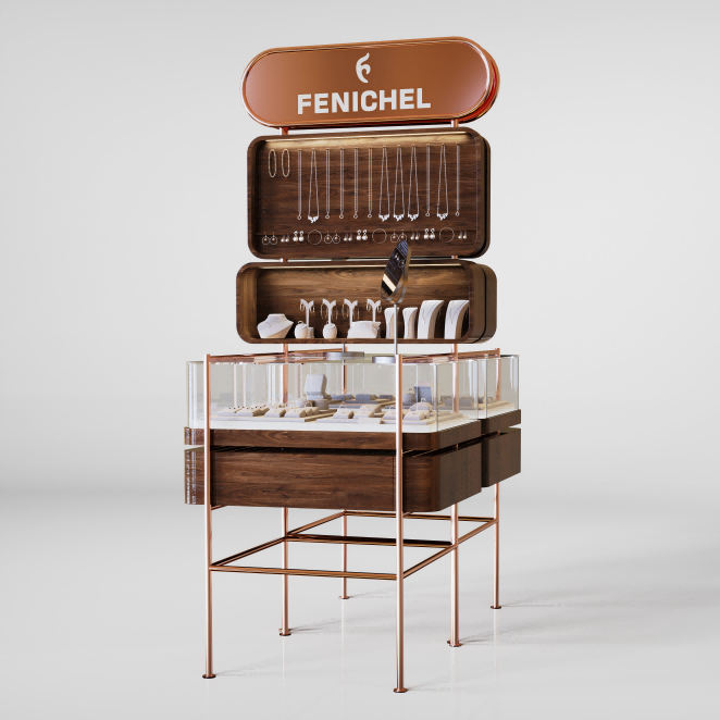 Prateleira de exibição de carvalho norte -americano